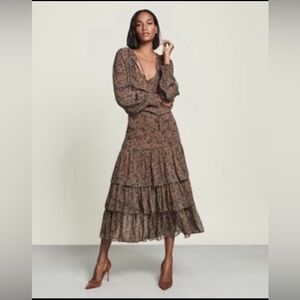 Veronica Beard Tunis Boho Floral Dress, Cinnamon Multi, new with tags, size 4